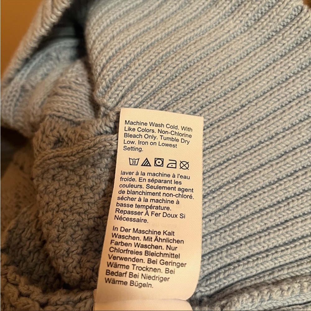 J. Crew Light Blue Cable Knit Turtleneck Sweater - Picture 7 of 7